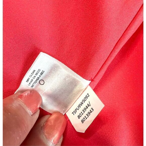 Tahari Tweed Straight Pencil Coral Pink Skirt 6P Colorful Petite Business - Picture 7 of 8